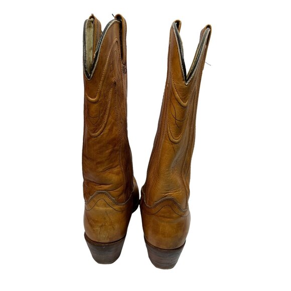 Vintage 1970s Dingo Leather Cowboy Western Boots Tan Embroidered Mens 10 E Wide - Picture 7 of 14